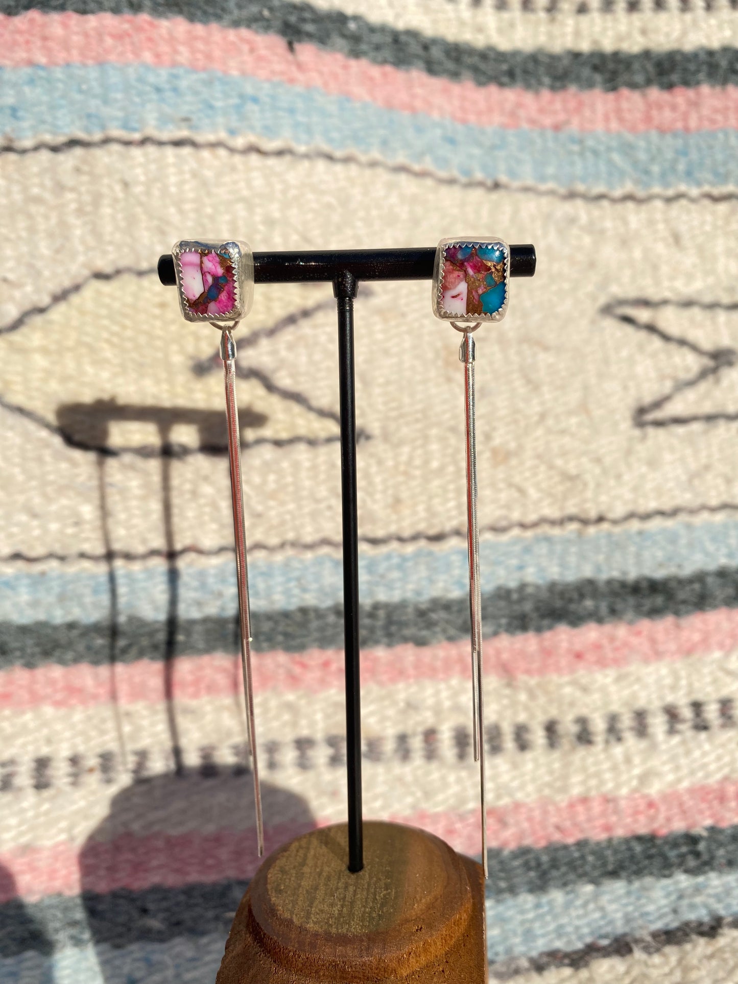 The Kona studs- Mohave Magenta Kingman Turquoise