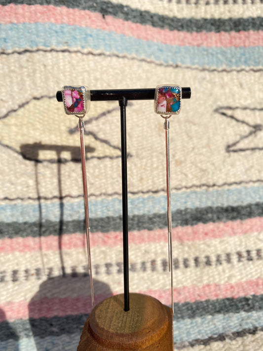 The Kona studs- Mohave Magenta Kingman Turquoise