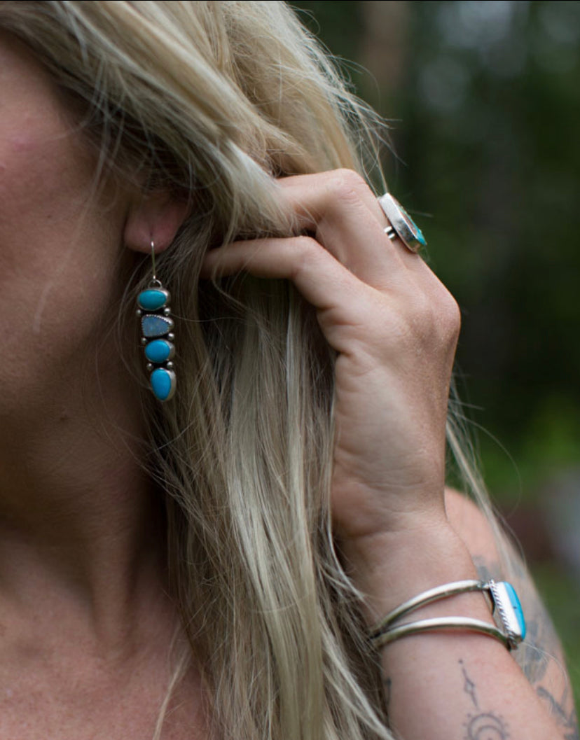 Kingman Turquoise Opal Dangles