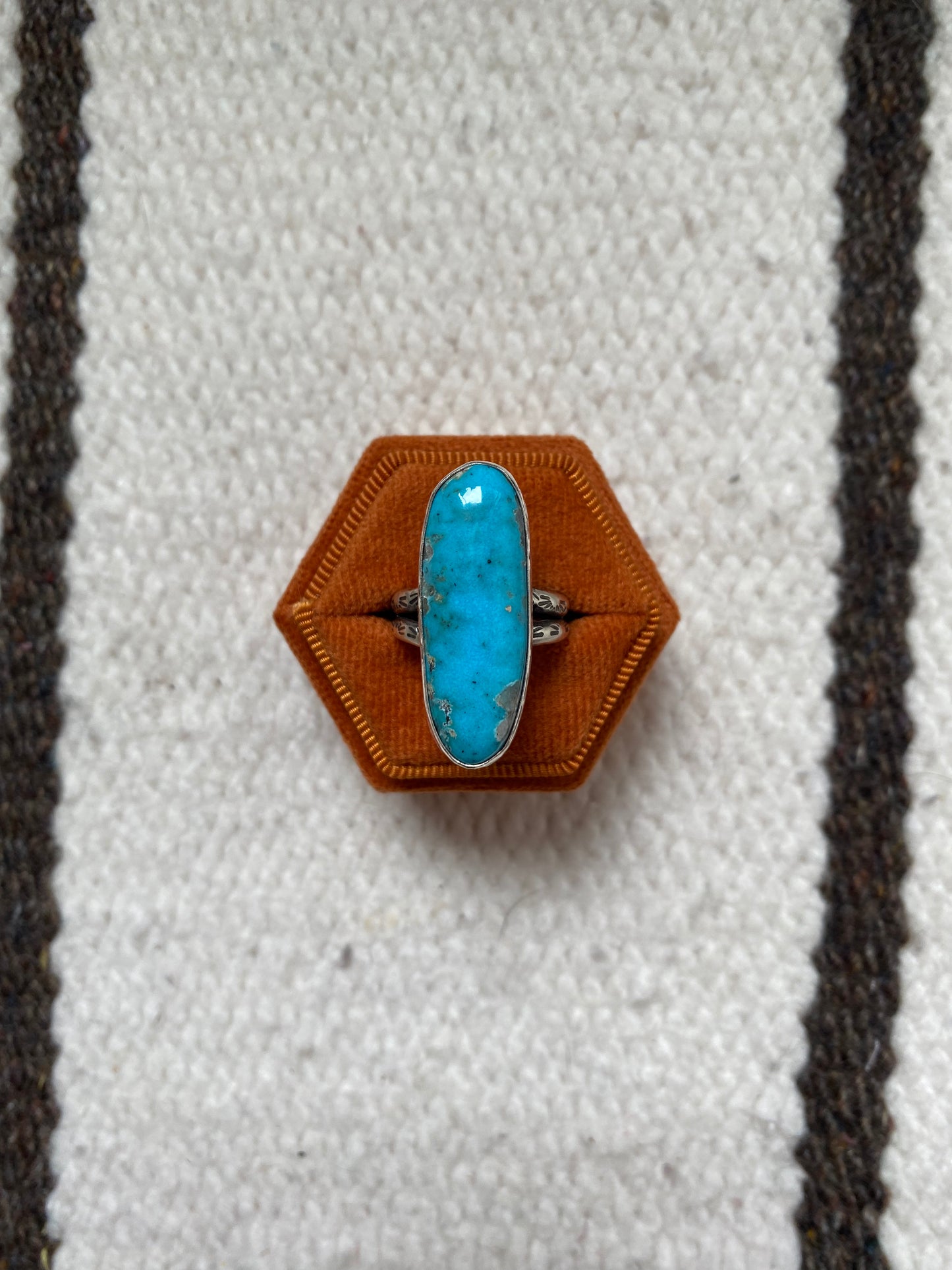 Alpine Blue Turquoise Custom Band Ring | size 7