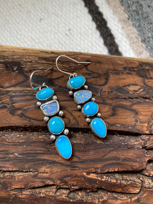 Kingman Turquoise Opal Dangles