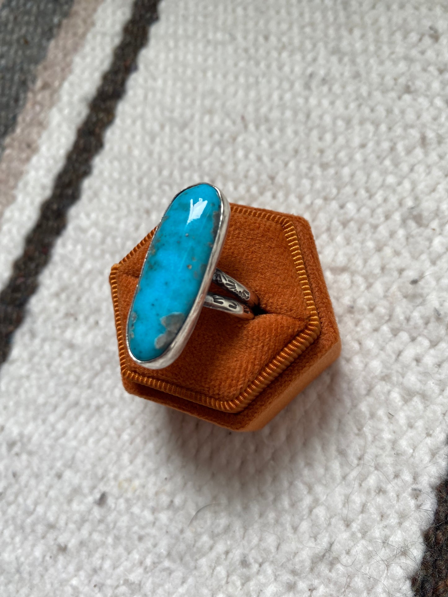 Alpine Blue Turquoise Custom Band Ring | size 7